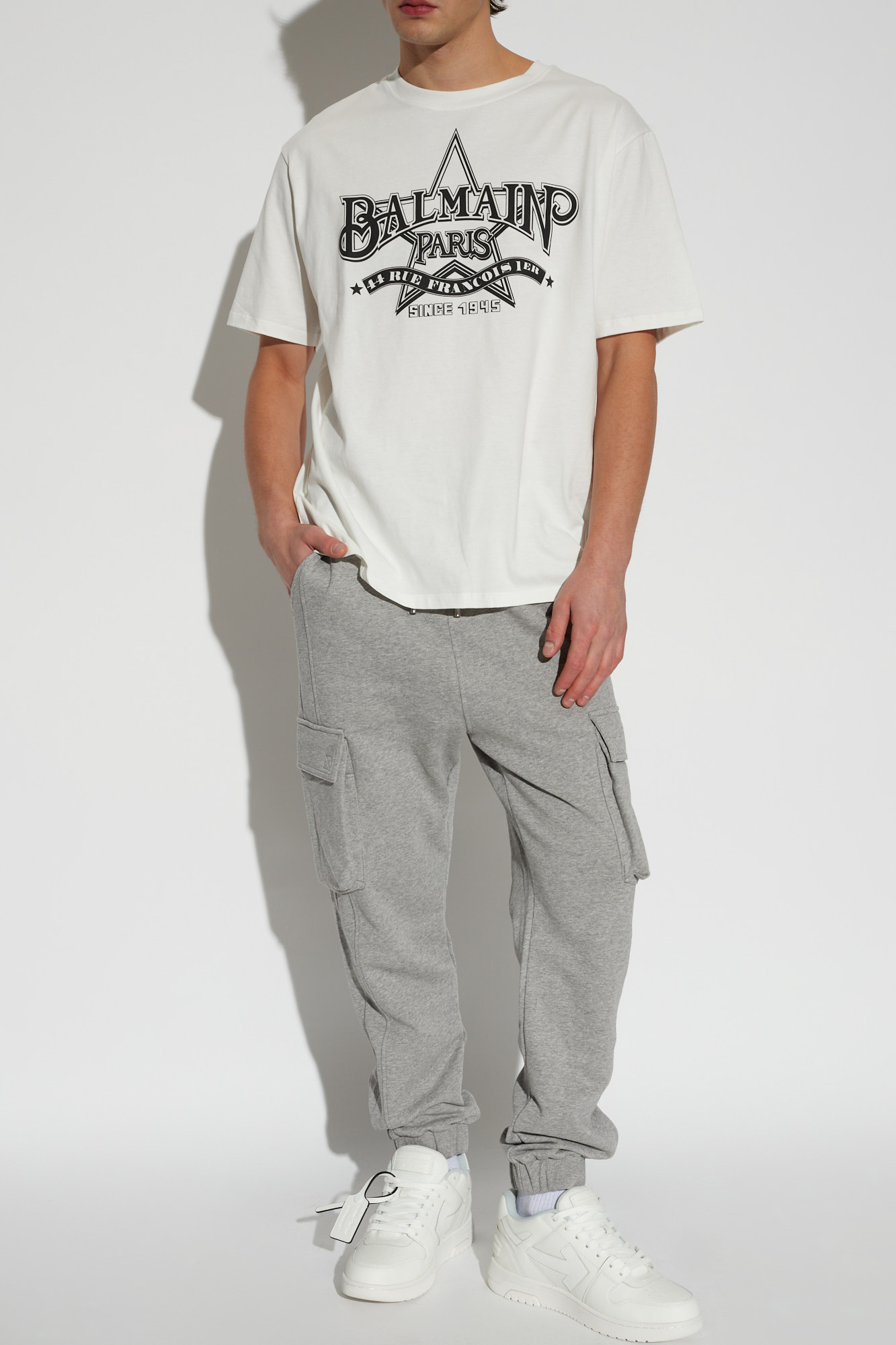 Grey balmain discount sweatpants